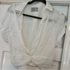 Urban Outfitters Crinkle Textured Twist Front Top